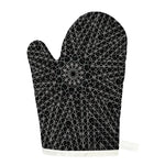 Black And White Kaleidoscope Print Single Oven Mitt