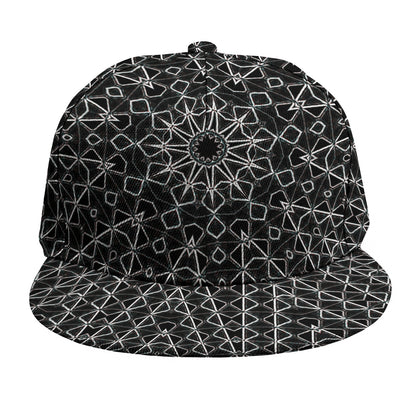 Black And White Kaleidoscope Print Snapback Cap