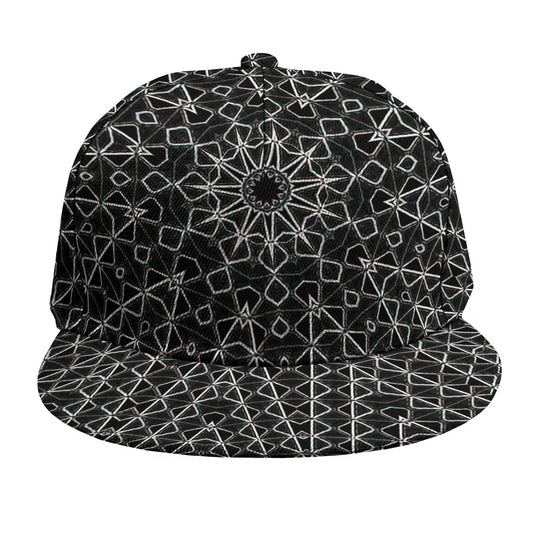 Black And White Kaleidoscope Print Snapback Cap