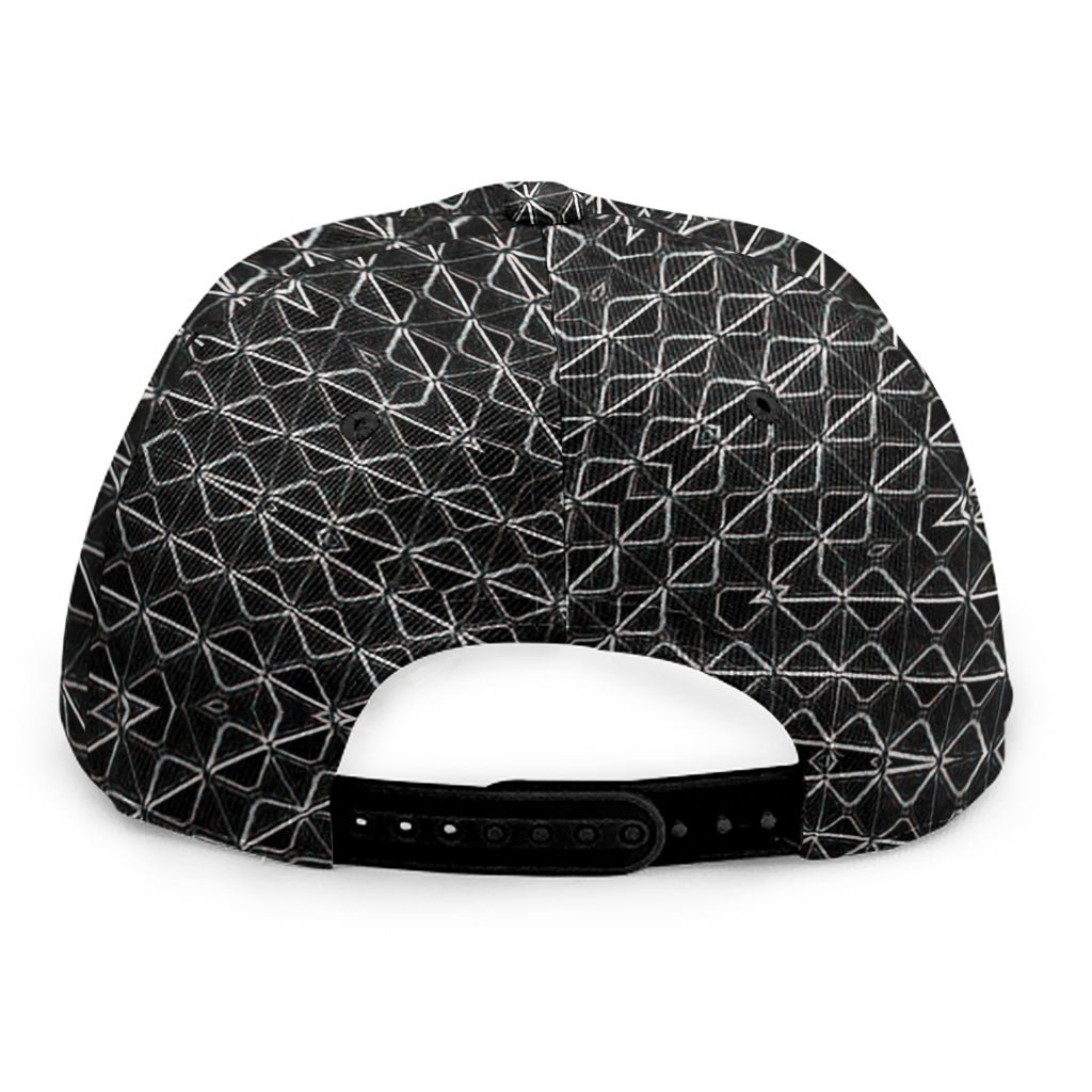 Black And White Kaleidoscope Print Snapback Cap