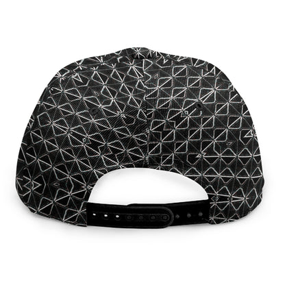 Black And White Kaleidoscope Print Snapback Cap