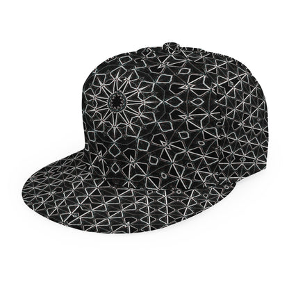 Black And White Kaleidoscope Print Snapback Cap