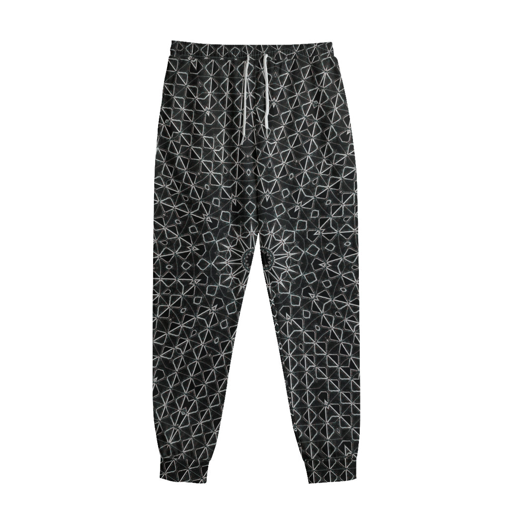 Black And White Kaleidoscope Print Sweatpants