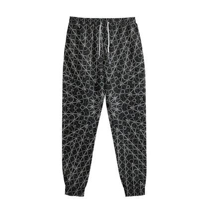 Black And White Kaleidoscope Print Sweatpants