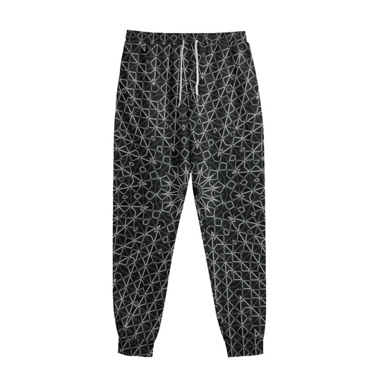 Black And White Kaleidoscope Print Sweatpants