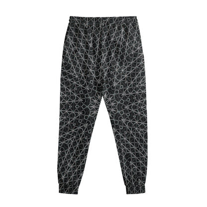 Black And White Kaleidoscope Print Sweatpants