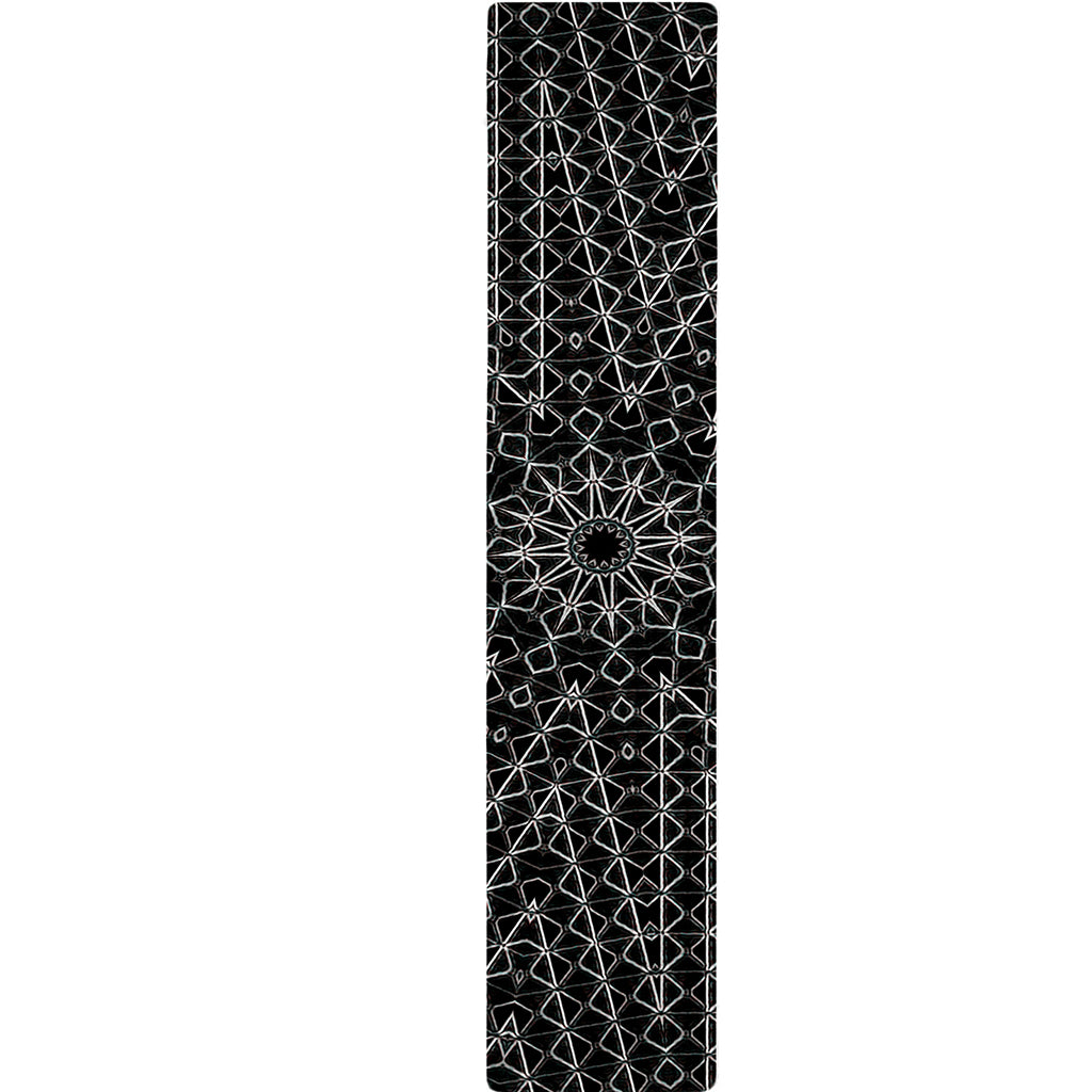 Black And White Kaleidoscope Print Table Runner