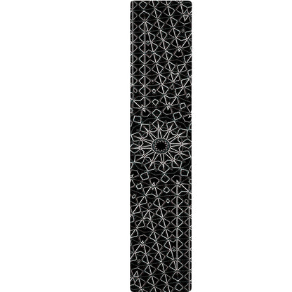 Black And White Kaleidoscope Print Table Runner