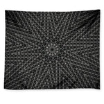 Black And White Kaleidoscope Print Tapestry