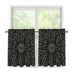 Black And White Kaleidoscope Print Tier Curtains