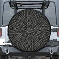 Black And White Kaleidoscope Print Tire Cover