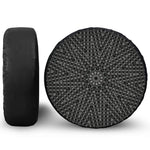 Black And White Kaleidoscope Print Tire Cover