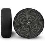 Black And White Kaleidoscope Print Tire Cover With Camera Hole