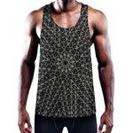 Black And White Kaleidoscope Print Training Tank Top
