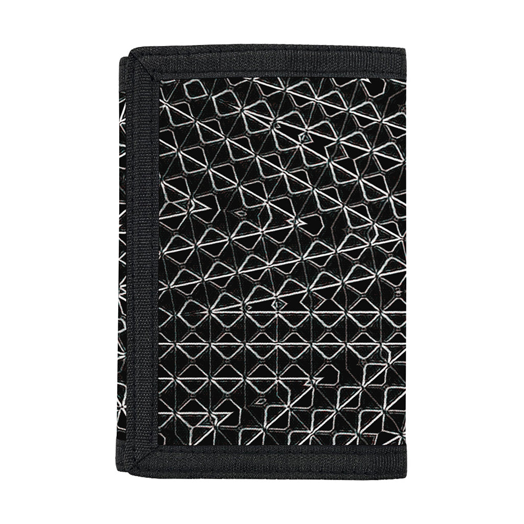 Black And White Kaleidoscope Print Trifold Wallet