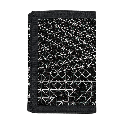 Black And White Kaleidoscope Print Trifold Wallet