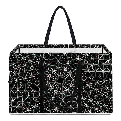 Black And White Kaleidoscope Print Utility Tote Bag