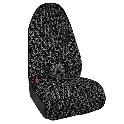 Black And White Kaleidoscope Print Waterproof Car Seat Cover