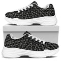 Black And White Kaleidoscope Print White Chunky Shoes