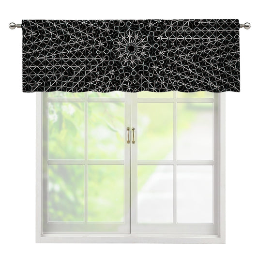Black And White Kaleidoscope Print Window Valance