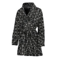 Black And White Kaleidoscope Print Women's Bathrobe