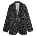 Black And White Kaleidoscope Print Women's Cotton Blazer