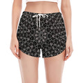 Black And White Kaleidoscope Print Women's Split Running Shorts