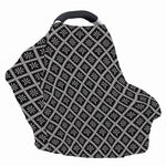 Black And White Knitted Pattern Print Baby Seat Cover
