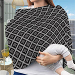 Black And White Knitted Pattern Print Baby Seat Cover