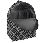 Black And White Knitted Pattern Print Backpack