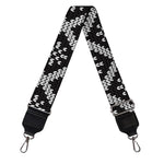 Black And White Knitted Pattern Print Bag Strap