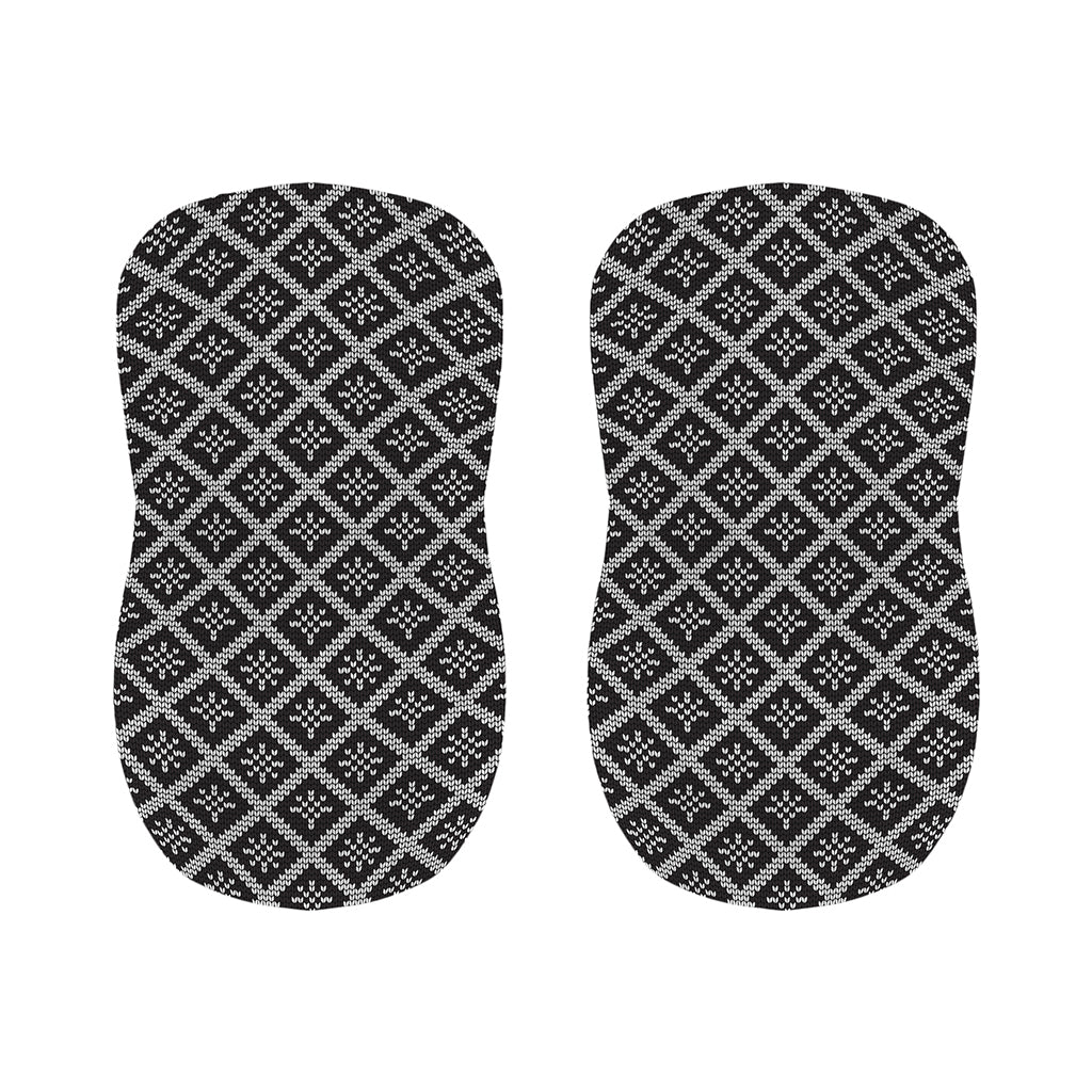 Black And White Knitted Pattern Print Bar Stool Covers