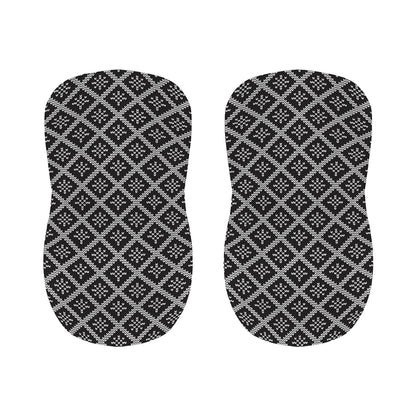 Black And White Knitted Pattern Print Bar Stool Covers
