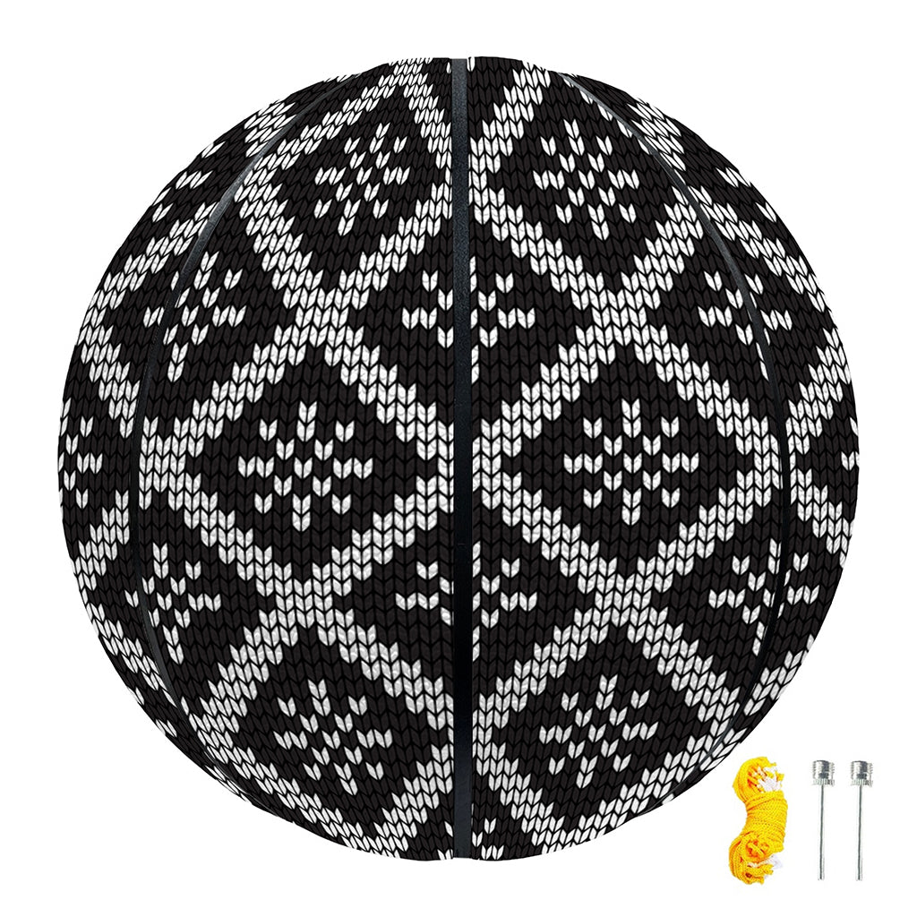Black And White Knitted Pattern Print Basketball