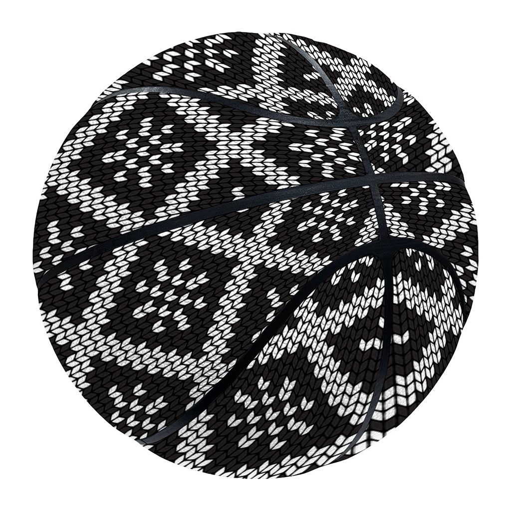 Black And White Knitted Pattern Print Basketball