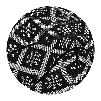 Black And White Knitted Pattern Print Basketball