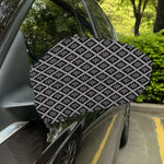 Black And White Knitted Pattern Print Car Side Mirror Covers