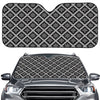 Black And White Knitted Pattern Print Car Windshield Sun Shade