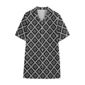 Black And White Knitted Pattern Print Cotton Hawaiian Shirt