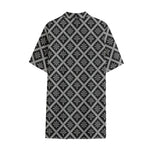 Black And White Knitted Pattern Print Cotton Hawaiian Shirt