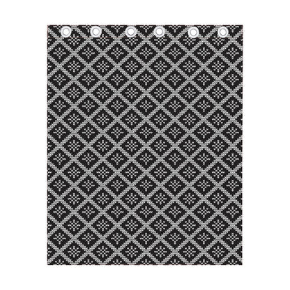 Black And White Knitted Pattern Print Curtain