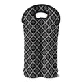 Black And White Knitted Pattern Print Double Neoprene Wine Tote