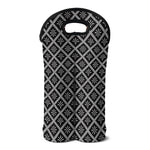 Black And White Knitted Pattern Print Double Neoprene Wine Tote