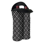 Black And White Knitted Pattern Print Double Neoprene Wine Tote
