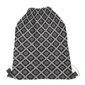 Black And White Knitted Pattern Print Drawstring Bag