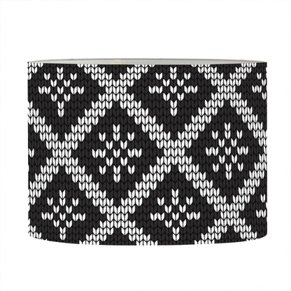 Black And White Knitted Pattern Print Drum Lamp Shade
