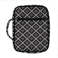 Black And White Knitted Pattern Print Front Pocket Bible Bag