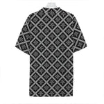 Black And White Knitted Pattern Print Hawaiian Shirt