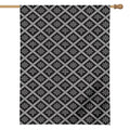 Black And White Knitted Pattern Print House Flag