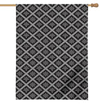 Black And White Knitted Pattern Print House Flag